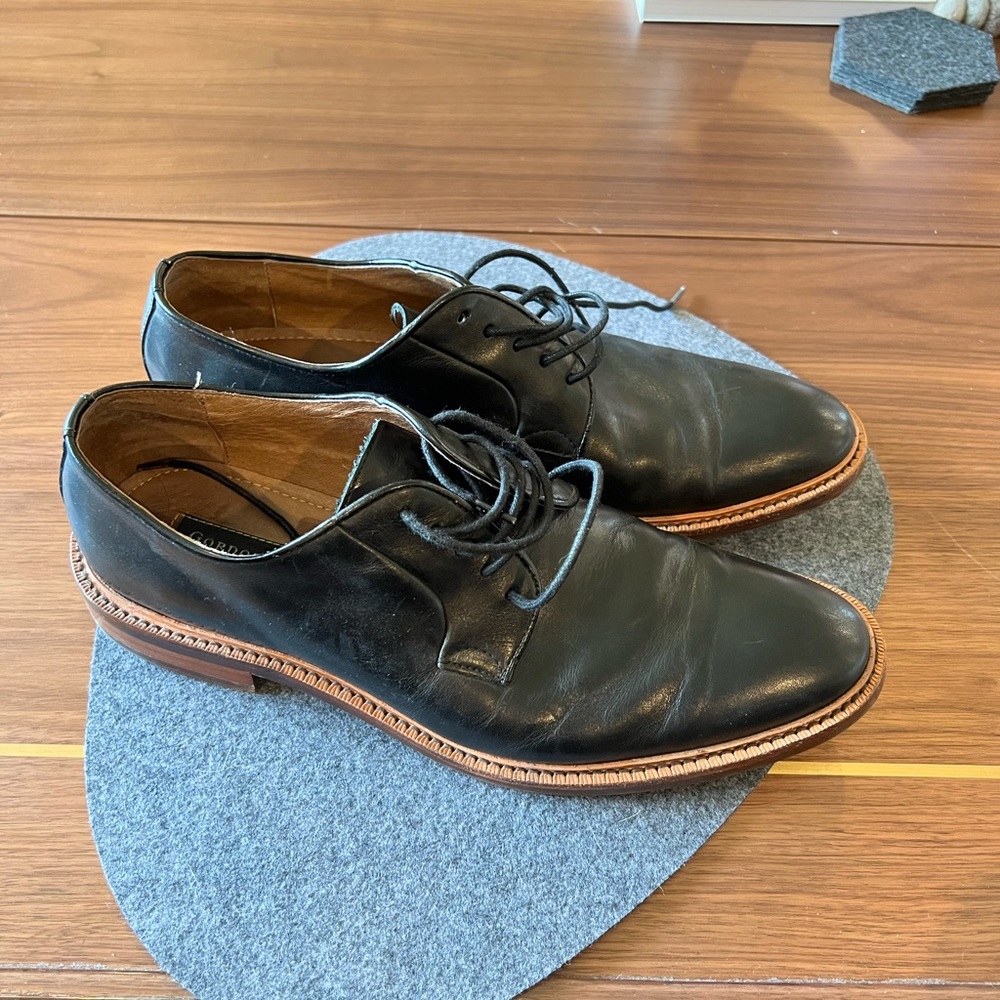 Black Leather Mens Gordon Rush Dress Shoes Size 9